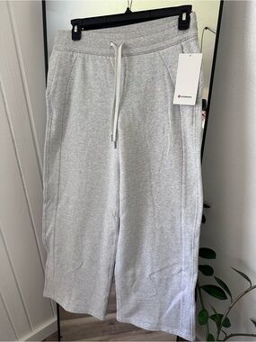 lululemon athletica Light Gray scuba mid-rise Wide Leg Pant